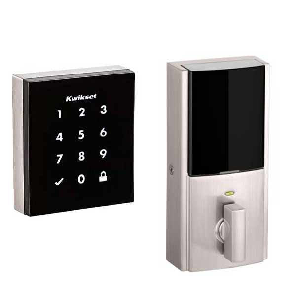 Kwikset - Obsidian - Electronic Touchscreen Smart Deadbolt - 15- Satin Nickel - Home Connect (Amazon Key Edition) - UHS Hardware Kwikset - Obsidian - Electronic Touchscreen Smart Deadbolt - 15- Satin Nickel - Home Connect (Amazon Key Edition) - UHS Hardware