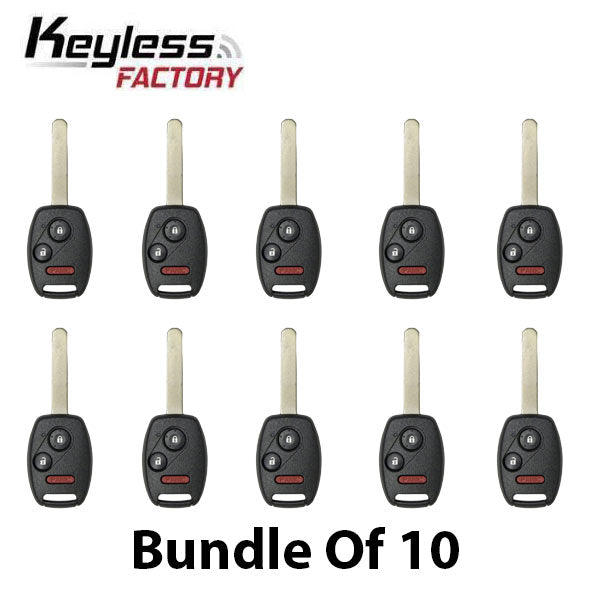 2 Pack Replacement Keyless Entry Remote Key Fobs For Honda – 3 Button, MLBHLIK-1T, Black