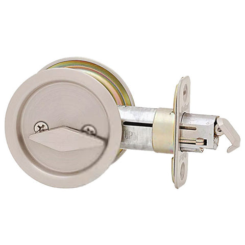 Kwikset - 93350 - Round Pocket Door Lock - Privacy - 15 - Satin Nickel - UHS Hardware Kwikset - 93350 - Round Pocket Door Lock - Privacy - 15 - Satin Nickel - UHS Hardware