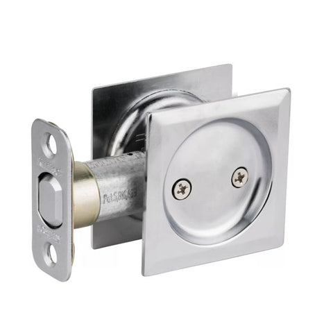 Kwikset - 93340 - Square Pocket Door Lock - Passage - 26D - Satin Chrome - UHS Hardware Kwikset - 93340 - Square Pocket Door Lock - Passage - 26D - Satin Chrome - UHS Hardware
