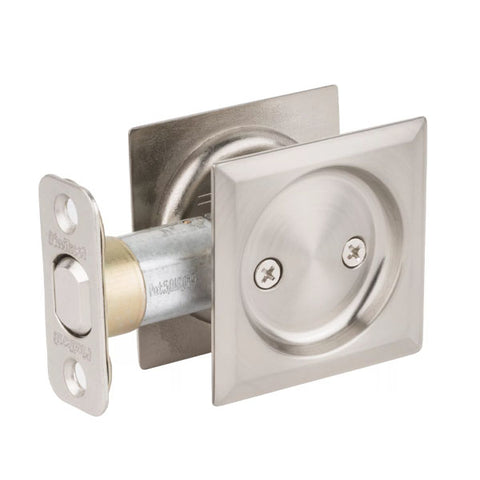 Kwikset - 93340 - Square Pocket Door Lock - Passage - 15 - Satin Nickel - UHS Hardware Kwikset - 93340 - Square Pocket Door Lock - Passage - 15 - Satin Nickel - UHS Hardware