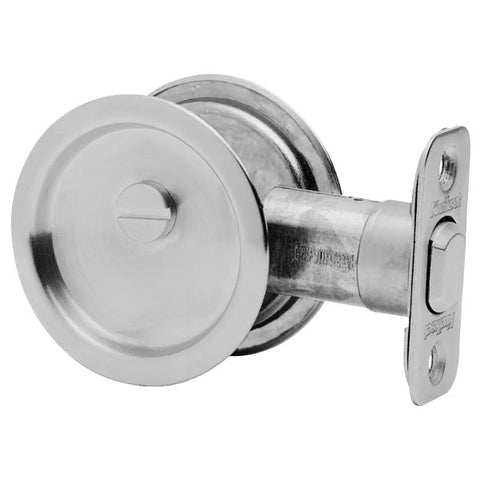 Kwikset - 93350 - Round Pocket Door Lock - Privacy - 26D - Satin Chrome - UHS Hardware Kwikset - 93350 - Round Pocket Door Lock - Privacy - 26D - Satin Chrome - UHS Hardware