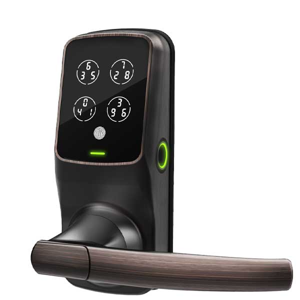 Lockly - PGD628WVB - Secure PRO Biometric Electronic Lever Latch - Fingerprint Reader - Bluetooth - WiFi Hub - Venetian Bronze - UHS Hardware Lockly - PGD628WVB - Secure PRO Biometric Electronic Lever Latch - Fingerprint Reader - Bluetooth - WiFi Hub - Venetian Bronze - UHS Hardware