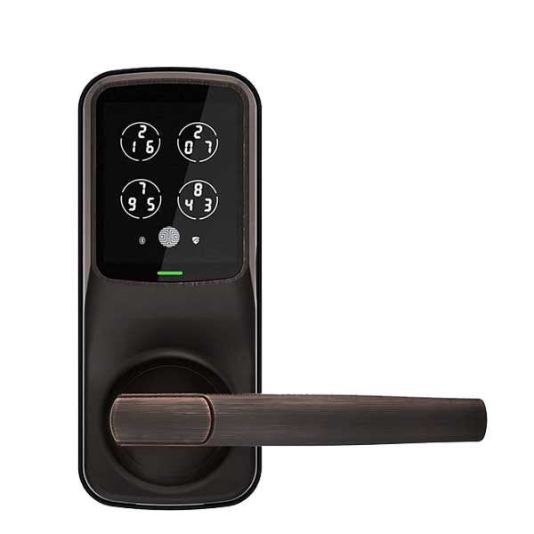 Lockly - PGD628VB - Secure Biometric Electronic Lever Set Latch - Bluetooth - Venetian Bronze - UHS Hardware Lockly - PGD628VB - Secure Biometric Electronic Lever Set Latch - Bluetooth - Venetian Bronze - UHS Hardware