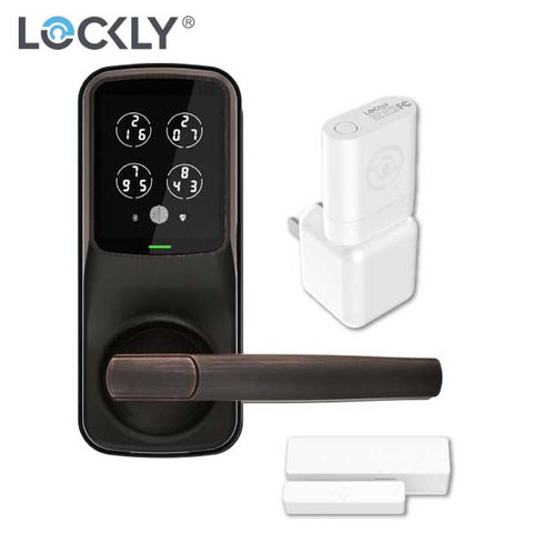 Lockly - PGD628WVB - Secure PRO Biometric Electronic Lever Latch - Fingerprint Reader - Bluetooth - WiFi Hub - Venetian Bronze - UHS Hardware Lockly - PGD628WVB - Secure PRO Biometric Electronic Lever Latch - Fingerprint Reader - Bluetooth - WiFi Hub - Venetian Bronze - UHS Hardware