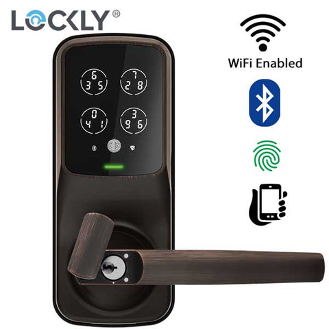 Lockly - PGD628WVB - Secure PRO Biometric Electronic Lever Latch - Fingerprint Reader - Bluetooth - WiFi Hub - Venetian Bronze - UHS Hardware Lockly - PGD628WVB - Secure PRO Biometric Electronic Lever Latch - Fingerprint Reader - Bluetooth - WiFi Hub - Venetian Bronze - UHS Hardware