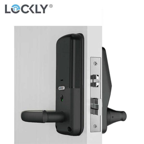 Lockly - PGD688FMB - Lux Compact - Mortise Smart Lock - Fingerprint Reader - Bluetooth - Matte Black - UHS Hardware Lockly - PGD688FMB - Lux Compact - Mortise Smart Lock - Fingerprint Reader - Bluetooth - Matte Black - UHS Hardware