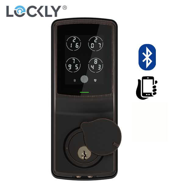 Lockly - PGD728MB - Secure Electronic Deadbolt - Bluetooth - Venetian Bronze - UHS Hardware Lockly - PGD728MB - Secure Electronic Deadbolt - Bluetooth - Venetian Bronze - UHS Hardware