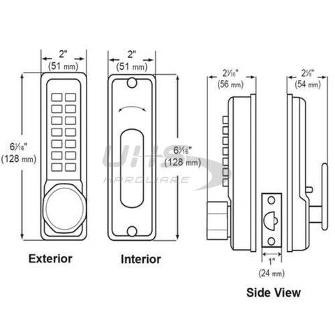 Simplex LD 452 Mechanical Pushbutton Lock - Tubular Latch Bolt - 70mm - Backset - w/ Latch Holdback & Octagon Knob - 32D - Satin Stainless - UHS Hardware Simplex LD 452 Mechanical Pushbutton Lock - Tubular Latch Bolt - 70mm - Backset - w/ Latch Holdback & Octagon Knob - 32D - Satin Stainless - UHS Hardware
