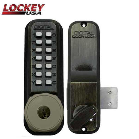 Lockey - 2200-KO - Narrow-Stile Mechanical Keypad Deadbolt Lock - Surface Mount - w/ Key Override - Schlage "C" Keyway - Optional Finish - UHS Hardware Lockey - 2200-KO - Narrow-Stile Mechanical Keypad Deadbolt Lock - Surface Mount - w/ Key Override - Schlage "C" Keyway - Optional Finish - UHS Hardware