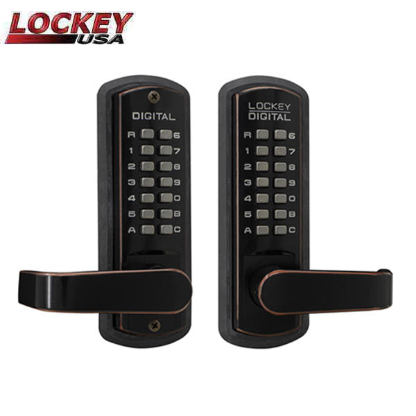 Lockey - 3835 - Mechanical Keypad - Keyless Lever Lock - Passage - Double Combination - UHS Hardware Lockey - 3835 - Mechanical Keypad - Keyless Lever Lock - Passage - Double Combination - UHS Hardware