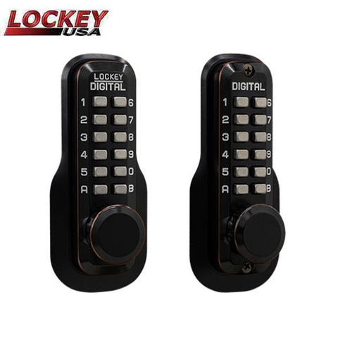 Lockey - M230-DC - Mechanical Keypad - Keyless Deadlocking Spring Latch Lock - Double Combination - UHS Hardware Lockey - M230-DC - Mechanical Keypad - Keyless Deadlocking Spring Latch Lock - Double Combination - UHS Hardware