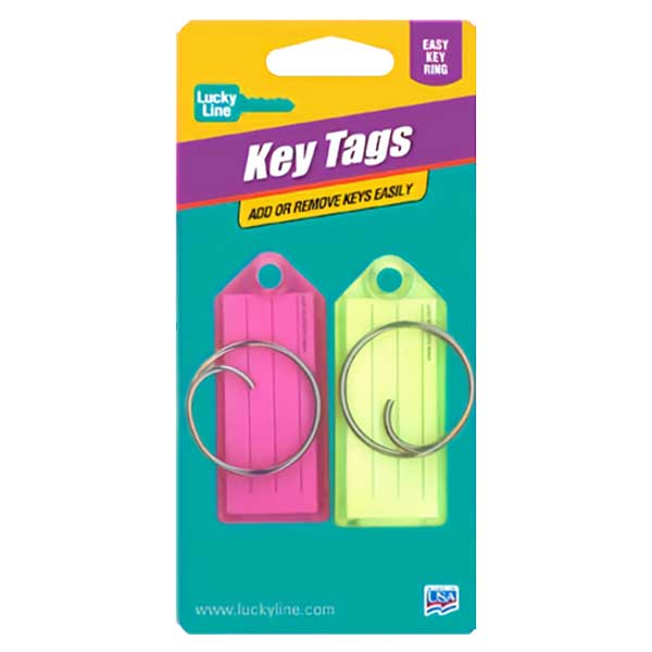 LuckyLine - 12302 - Key Tag with Tang Ring - Assorted Colors (2 Pack) - UHS Hardware LuckyLine - 12302 - Key Tag with Tang Ring - Assorted Colors (2 Pack) - UHS Hardware