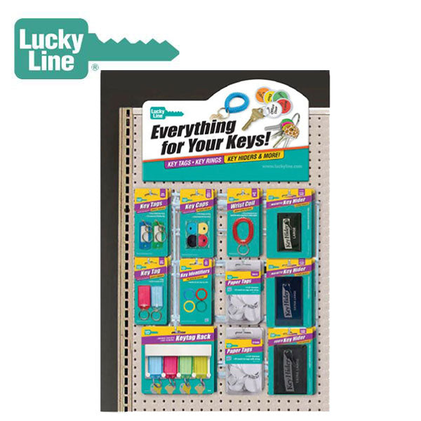 LuckyLine - 34012 - 1-Panel Wall Display - Various Merchandise - 61pcs. - UHS Hardware LuckyLine - 34012 - 1-Panel Wall Display - Various Merchandise - 61pcs. - UHS Hardware