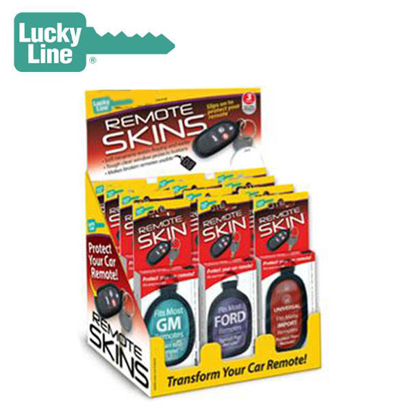 LuckyLine - 48800 - Display Box of 12 Remote Skins - Ford / GM / Universal - UHS Hardware LuckyLine - 48800 - Display Box of 12 Remote Skins - Ford / GM / Universal - UHS Hardware