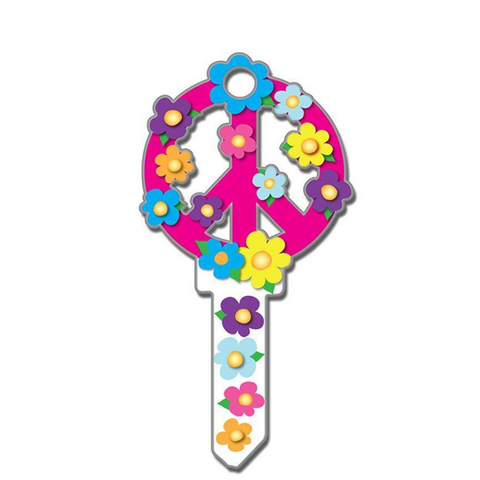 LuckyLine - B104K - Key Shapes - Peace Sign - Kwikset - KW1 - 5 Pack - UHS Hardware LuckyLine - B104K - Key Shapes - Peace Sign - Kwikset - KW1 - 5 Pack - UHS Hardware