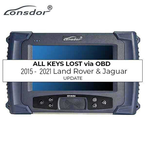 Lonsdor K518 USA - 2015-2021 Land Rover & Jaguar - All Keys Lost via OBD - ( machine sold separately ) Lonsdor K518 USA - 2015-2021 Land Rover & Jaguar - All Keys Lost via OBD - ( machine sold separately )