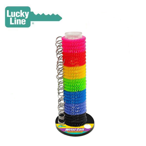 LuckyLine - 41001 - Wrist Coil With Ring Assorted (1 Package) - UHS Hardware LuckyLine - 41001 - Wrist Coil With Ring Assorted (1 Package) - UHS Hardware