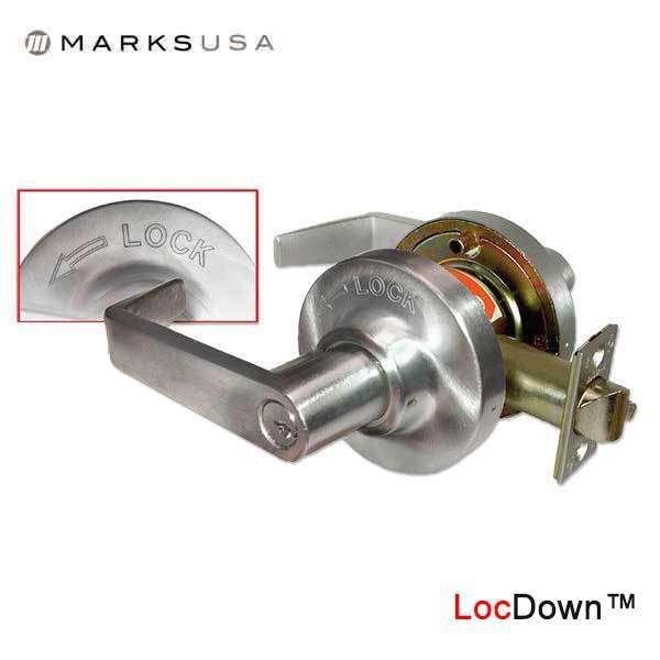 Marks USA -195DB - Commercial Lever - 2 3/4" Backset - 26D - Classroom Intruder - Grade 1 - UHS Hardware Marks USA -195DB - Commercial Lever - 2 3/4" Backset - 26D - Classroom Intruder - Grade 1 - UHS Hardware