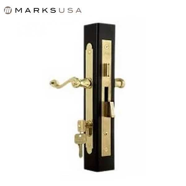 Marks USA - Thinline Series 2750B - Ornamental Iron Mortise Lockset - Sgl Cylinder - Backset: 2-1/2" - Entrance - Bright Brass - LH/RH - UHS Hardware Marks USA - Thinline Series 2750B - Ornamental Iron Mortise Lockset - Sgl Cylinder - Backset: 2-1/2" - Entrance - Bright Brass - LH/RH - UHS Hardware