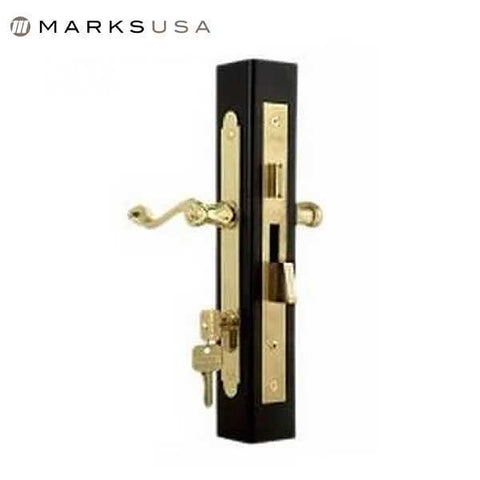 Marks USA - Thinline Series 2750B - Ornamental Iron Mortise Lockset - Sgl Cylinder - Backset: 2-1/2" - Entrance - Bright Brass - LH/RH - UHS Hardware Marks USA - Thinline Series 2750B - Ornamental Iron Mortise Lockset - Sgl Cylinder - Backset: 2-1/2" - Entrance - Bright Brass - LH/RH - UHS Hardware
