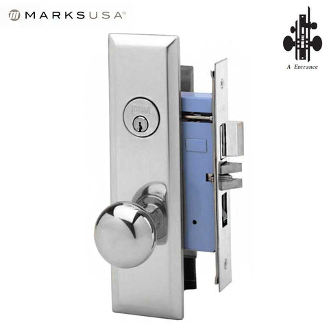 Marks USA - 7NY10A/26D - New York Mortise Knob Lock - U26D - 1-1/4" X 8"- Entrance - LH - UHS Hardware Marks USA - 7NY10A/26D - New York Mortise Knob Lock - U26D - 1-1/4" X 8"- Entrance - LH - UHS Hardware
