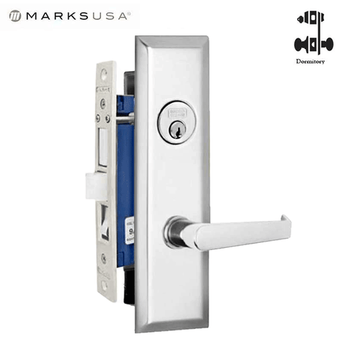 Marks USA - 7NY92F-26D - New York Mortise Lever Lock - 26D - 1-1/4" X 8"- Dormitory - RH - UHS Hardware Marks USA - 7NY92F-26D - New York Mortise Lever Lock - 26D - 1-1/4" X 8"- Dormitory - RH - UHS Hardware