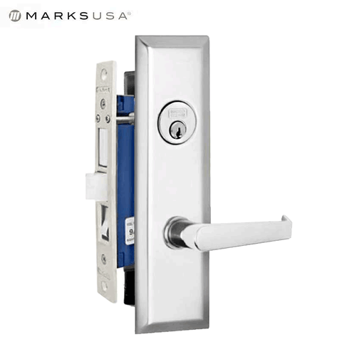 Marks USA - 7NY92F-26D - New York Mortise Lever Lock - 26D - 1-1/4" X 8"- Dormitory - RH - UHS Hardware Marks USA - 7NY92F-26D - New York Mortise Lever Lock - 26D - 1-1/4" X 8"- Dormitory - RH - UHS Hardware