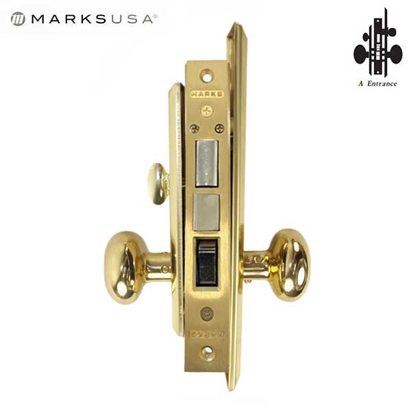 Marks USA - 91A/3 - Metro Mortise Knob Lock - US3 - 1-1/16" x 7-5/8"- Entrance - LH - UHS Hardware Marks USA - 91A/3 - Metro Mortise Knob Lock - US3 - 1-1/16" x 7-5/8"- Entrance - LH - UHS Hardware
