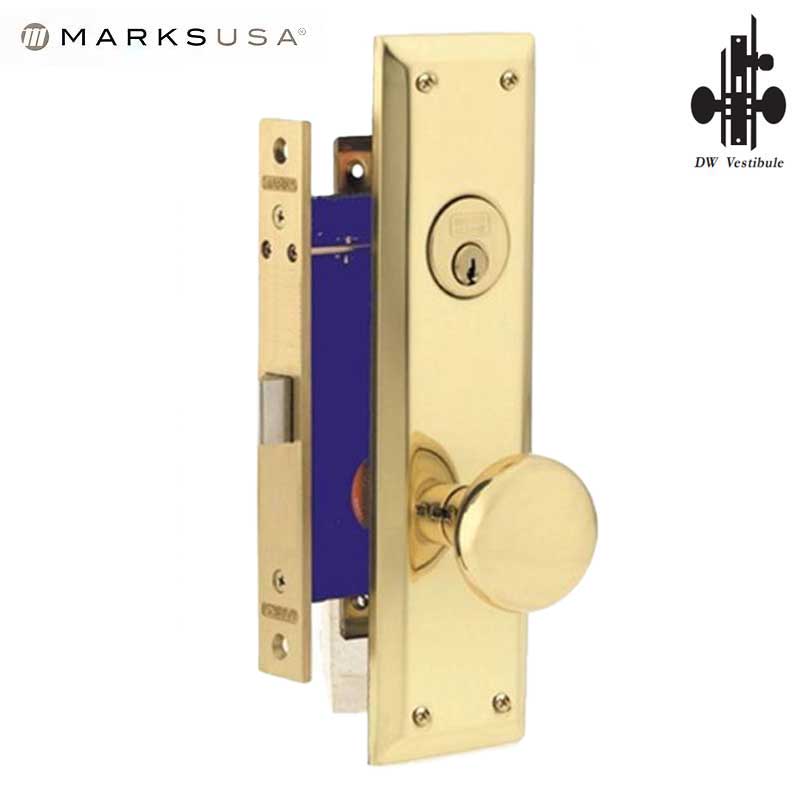 Marks USA - 91DW/3 - Metro Mortise Knob Lock - US3 - 1-1/16" x 7-5/8"- Vestibule - LH - UHS Hardware Marks USA - 91DW/3 - Metro Mortise Knob Lock - US3 - 1-1/16" x 7-5/8"- Vestibule - LH - UHS Hardware