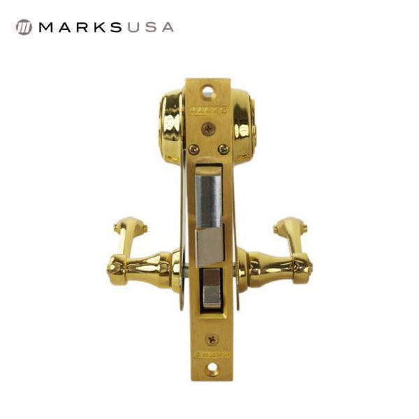 Marks USA - Series 9215AC - Ornamental Iron Mortise Lockset - Single Cylinder - Backset: 2-1/2" - Entrance - Bright Brass - LHR - UHS Hardware Marks USA - Series 9215AC - Ornamental Iron Mortise Lockset - Single Cylinder - Backset: 2-1/2" - Entrance - Bright Brass - LHR - UHS Hardware