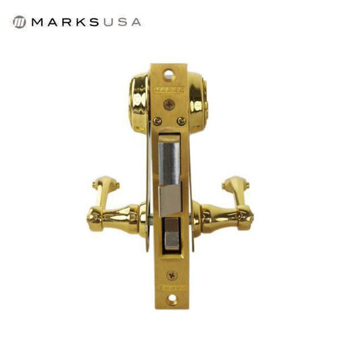 Marks USA - Series 9215AC - Ornamental Iron Mortise Lockset - Single Cylinder - Backset: 2-1/2" - Entrance - Bright Brass - LHR - UHS Hardware Marks USA - Series 9215AC - Ornamental Iron Mortise Lockset - Single Cylinder - Backset: 2-1/2" - Entrance - Bright Brass - LHR - UHS Hardware