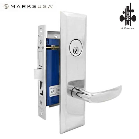 Marks USA - 9NY96A-26D - New York Mortise Lever Lock - U26D - 1-1/4" X 8"- Entrance - LH - UHS Hardware Marks USA - 9NY96A-26D - New York Mortise Lever Lock - U26D - 1-1/4" X 8"- Entrance - LH - UHS Hardware