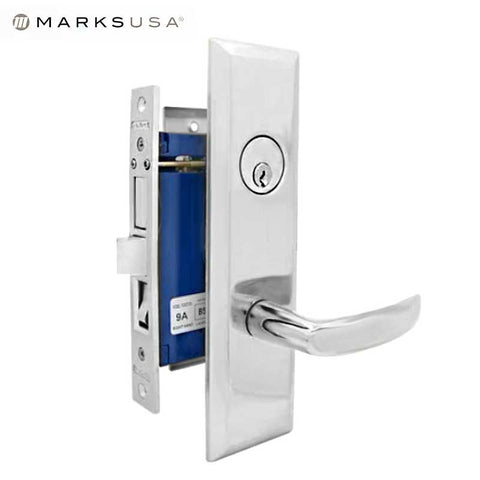 Marks USA - 9NY96A-26D - New York Mortise Lever Lock - U26D - 1-1/4" X 8"- Entrance - LH - UHS Hardware Marks USA - 9NY96A-26D - New York Mortise Lever Lock - U26D - 1-1/4" X 8"- Entrance - LH - UHS Hardware