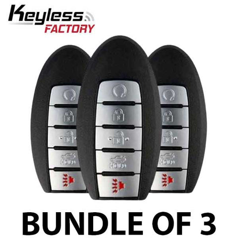 3 x 2013-2015 Nissan Maxima / Altima / 5-Button Prox Smart Key / PN: 285E3-3TP5A / KR5S180144014 / IC 014 (BUNDLE OF 3) - UHS Hardware 3 x 2013-2015 Nissan Maxima / Altima / 5-Button Prox Smart Key / PN: 285E3-3TP5A / KR5S180144014 / IC 014 (BUNDLE OF 3) - UHS Hardware
