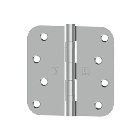 Hager - RCBB1542 - 5-Knuckle - Round Corner 5/8" radius - Ball Bearing with Fasteners - 4" x 4" - Satin Stainless Steel - Non-Removable Pin Hager - RCBB1542 - 5-Knuckle - Round Corner 5/8" radius - Ball Bearing with Fasteners - 4" x 4" - Satin Stainless Steel - Non-Removable Pin