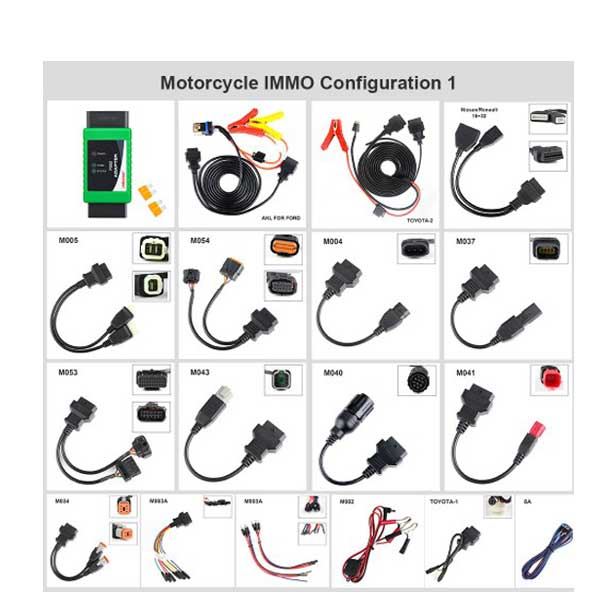 OBDStar - MOTO IMMO Kit - Motorcycle Adapter Set For KeyMaster and X300 Devices - Configuration 1 - FREE MOTO IMMO Software Function - UHS Hardware