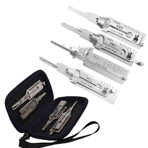 ORIGINAL LISHI - Residential Pick Set - KW1 - KW5 - SC1 - SC4 & FREE Case (BUNDLE OF 5) - UHS Hardware