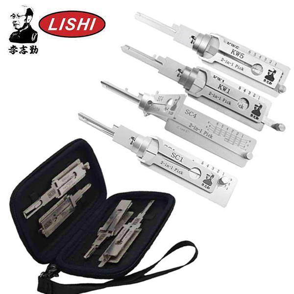 ORIGINAL LISHI - Residential Pick Set - KW1 - KW5 - SC1 - SC4 & FREE Case (BUNDLE OF 5) - UHS Hardware