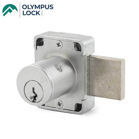 Olympus - 100DR - Cabinet Door Deadbolt Lock - N Series National - 26D - Satin Chrome - KA 101 - Grade 1 - UHS Hardware Olympus - 100DR - Cabinet Door Deadbolt Lock - N Series National - 26D - Satin Chrome - KA 101 - Grade 1 - UHS Hardware