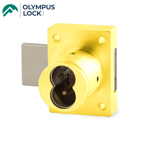 Olympus - 721DR - IC Core Deadbolt Cabinet Door Lock - BEST SFIC - 1-1/4" Cylinder Length - Polished Brass - Grade 1 - UHS Hardware Olympus - 721DR - IC Core Deadbolt Cabinet Door Lock - BEST SFIC - 1-1/4" Cylinder Length - Polished Brass - Grade 1 - UHS Hardware