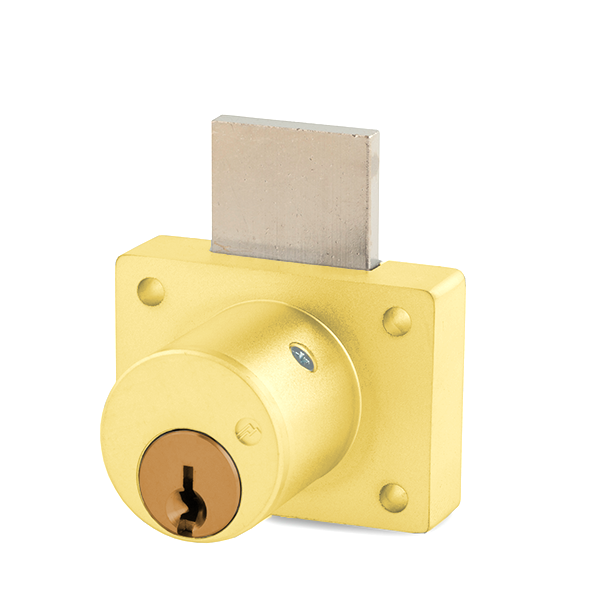 Olympus - 800S - Cabinet Drawer Deadbolt Lock - Key Retaining - S Series Schlage C Keyway - Optional Cylinder Length - Polished Brass - Optional Keying - Optional Handing - Grade 1 - UHS Hardware