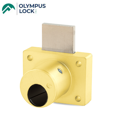 Olympus - 854LC - Deadbolt Drawer Cabinet Locks - Less Cylinder - Sargent Original Cylinders - Polished Brass - Grade 1 - UHS Hardware Olympus - 854LC - Deadbolt Drawer Cabinet Locks - Less Cylinder - Sargent Original Cylinders - Polished Brass - Grade 1 - UHS Hardware
