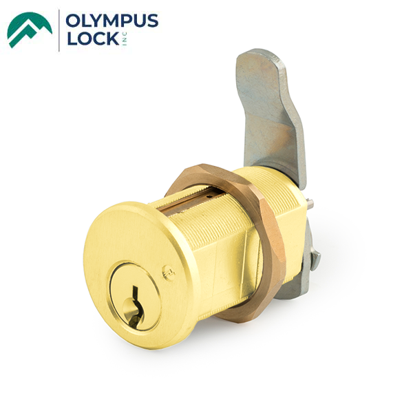 Olympus - 820S - S Series: Schlage C Keyway Cam Lock - 7/8" Cylinder Diameter - Polished Brass - Grade 1 - UHS Hardware Olympus - 820S - S Series: Schlage C Keyway Cam Lock - 7/8" Cylinder Diameter - Polished Brass - Grade 1 - UHS Hardware
