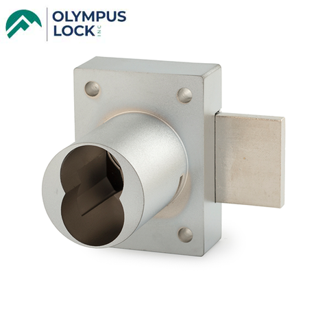 Olympus - 931DR - Cabinet Deadbolt Door Lock - IC: For Medeco or Yale Large-Format Cores - Less Cylinder - Satin Chrome - Optional Key Retaining - Grade 1 - UHS Hardware Olympus - 931DR - Cabinet Deadbolt Door Lock - IC: For Medeco or Yale Large-Format Cores - Less Cylinder - Satin Chrome - Optional Key Retaining - Grade 1 - UHS Hardware