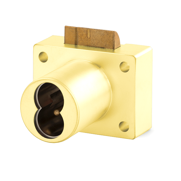 Olympus - 950IC - Deadlatching Drawer Lock - Less Cylinder - SFIC - Polished Brass - Grade 1 - UHS Hardware Olympus - 950IC - Deadlatching Drawer Lock - Less Cylinder - SFIC - Polished Brass - Grade 1 - UHS Hardware