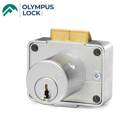 Olympus - 996 - Drawer Latch Lock - Optional Cylinder Length - Satin Chrome - Optional Handing - Optional Keying - UHS Hardware Olympus - 996 - Drawer Latch Lock - Optional Cylinder Length - Satin Chrome - Optional Handing - Optional Keying - UHS Hardware