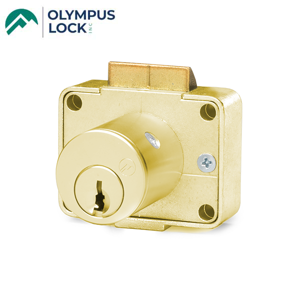 Olympus - 998 - Drawer Latch Lock - Optional Cylinder Length - Satin Brass - Optional Handing - Optional Keying - UHS Hardware Olympus - 998 - Drawer Latch Lock - Optional Cylinder Length - Satin Brass - Optional Handing - Optional Keying - UHS Hardware