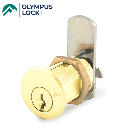 Olympus - DCN - 3/4” Barrel Diameter Cam Lock - Optional Cylinder Length - Polished Brass - Optional Keying - Grade 1 - UHS Hardware Olympus - DCN - 3/4” Barrel Diameter Cam Lock - Optional Cylinder Length - Polished Brass - Optional Keying - Grade 1 - UHS Hardware