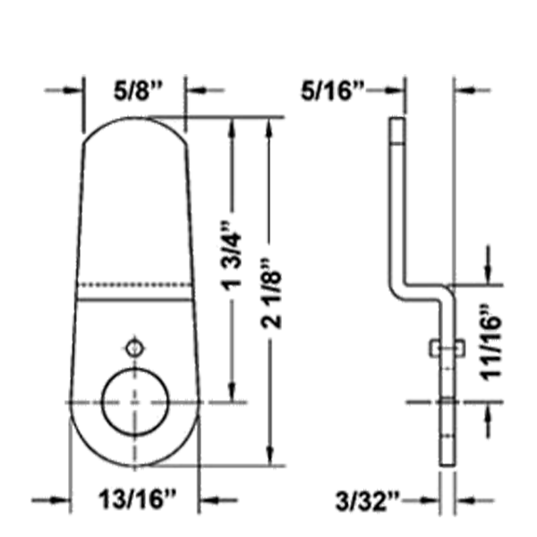 Olympus - DCNP-100-HD2 - Heavy Duty Bent Cam - 1-3/4" Length - UHS Hardware Olympus - DCNP-100-HD2 - Heavy Duty Bent Cam - 1-3/4" Length - UHS Hardware